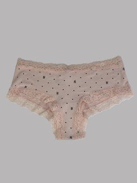 Трусики Lace-waist Cotton Cheeky Panty Pink Dot LOGO Victoria's Secret 415957(QFT) фото