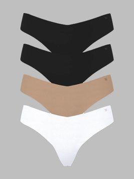 Набір трусиків 4-Pack No-Show Thong Panties Victoria's Secret 27079977 фото
