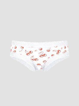 Трусики Wink Lace-Trim Cheeky Panty White Cherry Print (7I7M) Pink Victoria's Secret 27175423 фото
