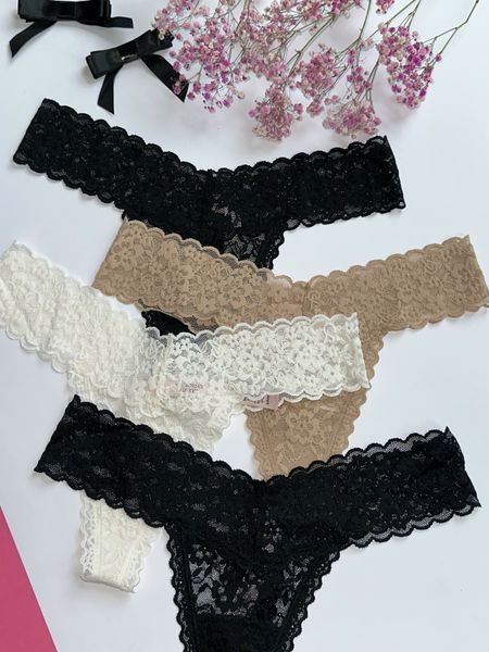 Набір трусиків 4-Pack Lacie String Thong Panties Victoria's Secret 27079975 фото