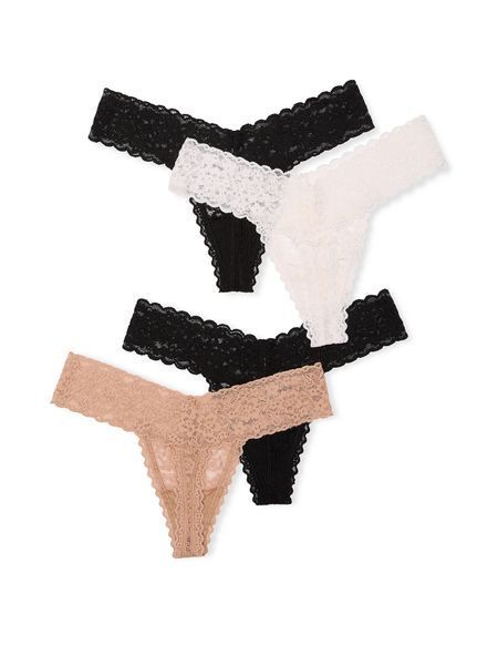 Набір трусиків 4-Pack Lacie String Thong Panties Victoria's Secret 27079975 фото