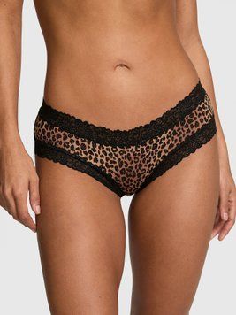 Трусики Wink Lace-Trim Cheeky Panty Pink Victoria's Secret 27175226 фото