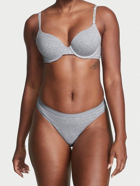 Трусики Stretch Cotton High-Leg Scoop Thong Panty (1NG0) Victoria's Secret 8271380311072 фото