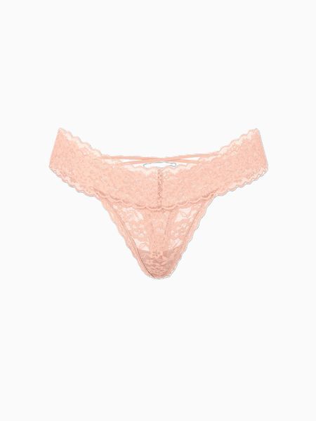 Трусики Lace Strappy-Back Thong Panty Peach (16W9) Victoria's Secret 27177453 фото