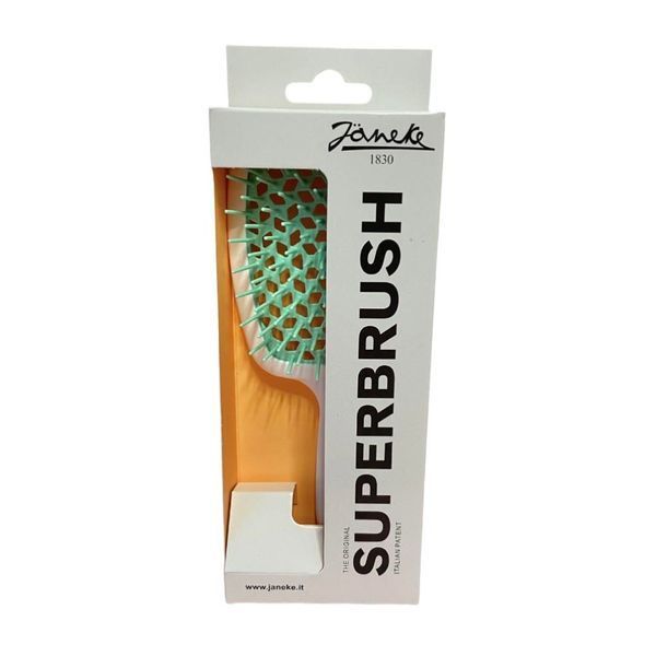 Гребінець для волосся Superbrush Janeke standart біла з бірюзовим  8 006060 452133 фото
