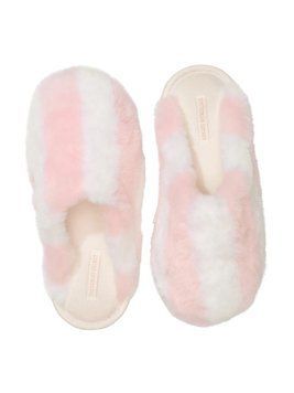 Домашні капці Closed-Toe Faux Fur Slippers Heritage Stripe Victoria's Secret 26931035 фото
