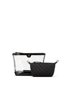 Набір косметичок 2 в 1 Victoria's Secret Makeup Bag BLACK 0667559097501 фото