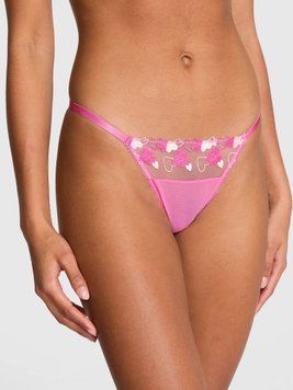 Трусики Wink Micro Thong Panty Pink Tulip (11T0) Pink Victoria's Secret 27175496 фото