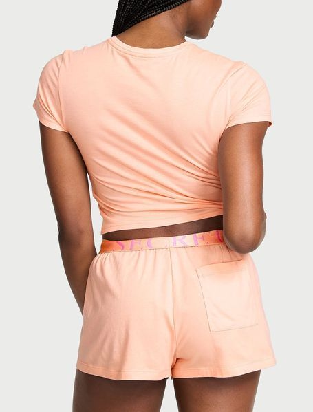 Піжама 100% Cotton Lace Patch Short Pajama Set Victoria's Secret 27303942 фото