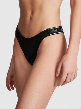 Трусики Logo Cotton Shine High-Leg Thong Panty (CC 2ZUO) Pink Victoria's Secret 26827950 фото