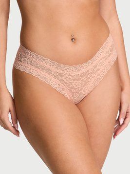 Трусики Lace Strappy-Back Cheeky Panty Peach (16W9) Victoria's Secret 27177435 фото