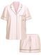 Піжама Glazed Satin Short Pajama Set PINK ICONIC STRIPES Victoria's Secret 26933338 фото 3