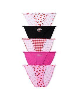 Набір трусиків 5-Pack Cotton String Bikini Panties PINK 27239534 фото