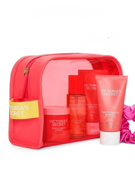 Подарунковий набір для догляду за тілом White Peach Mango Body Care Gift Set ft. Reusable Travel Bag Victoria's Secret 25166098 фото
