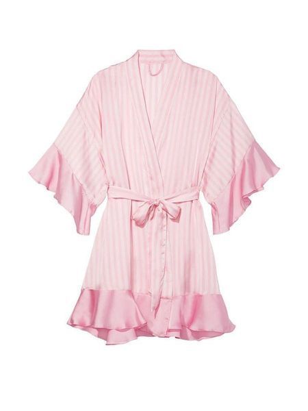 Халат Satin Robe Iconic Stripe Victoria's Secret 6915544 фото