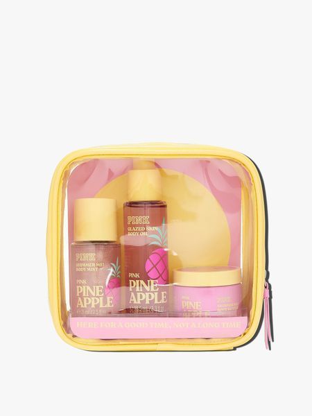 Подарунковий набір для догляду за тілом Let's Glow Away Shimmer Pineapple Travel Set PINK Victoria's Secret 25166998 фото