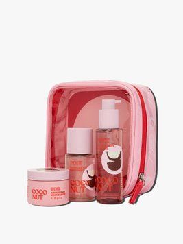 Подарунковий набір для догляду за тілом Let's Glow Away Shimmer Coconut Travel Set PINK Victoria's Secret 25166996 фото