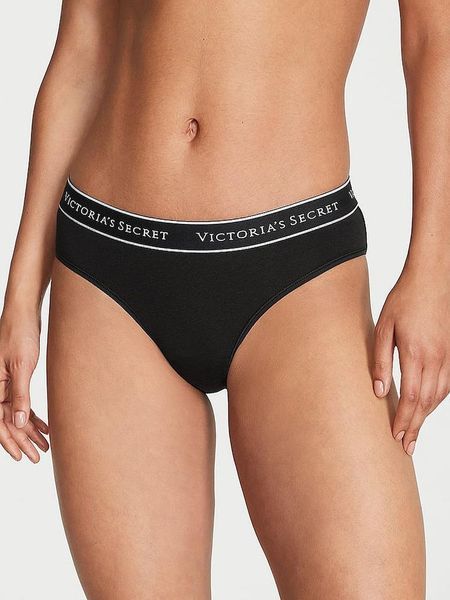 Трусики Logo Cotton Hiphugger Panty BLACK Victoria's Secret 36014978 415924 фото