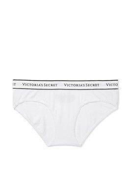 Трусики Logo Cotton Hiphugger Panty White Victoria's Secret 36014978 415925 фото