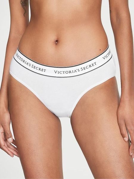 Трусики Logo Cotton Hiphugger Panty White Victoria's Secret 36014978 415925 фото