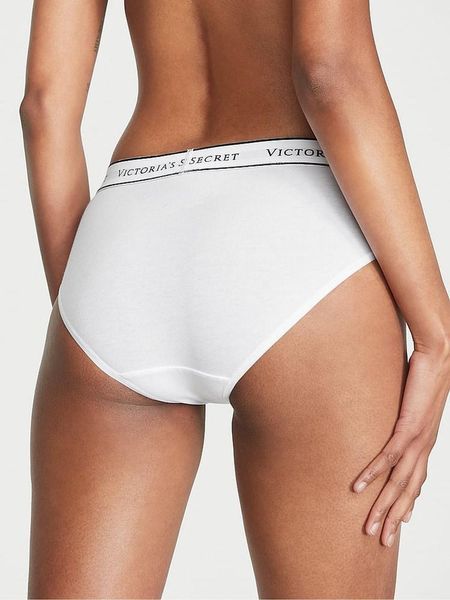 Трусики Logo Cotton Hiphugger Panty White Victoria's Secret 36014978 415925 фото