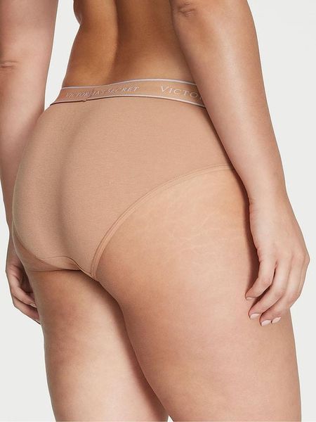 Трусики Logo Cotton Hiphugger Panty Praline Nude Victoria's Secret 36014978 415926 фото