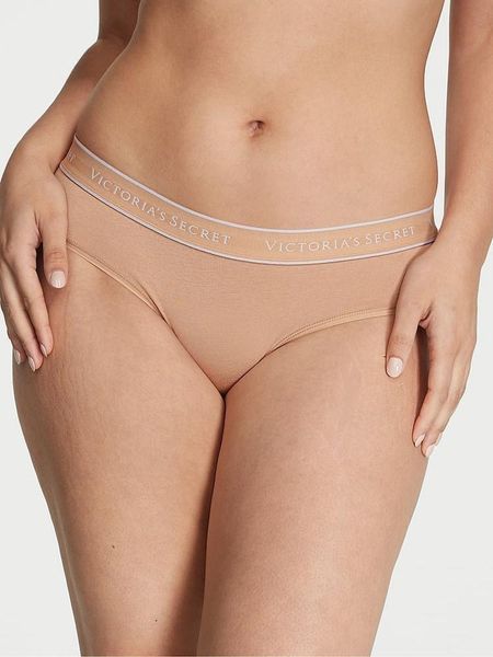 Трусики Logo Cotton Hiphugger Panty Praline Nude Victoria's Secret 36014978 415926 фото